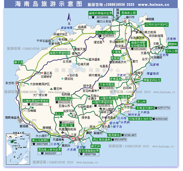 海南旅游地图