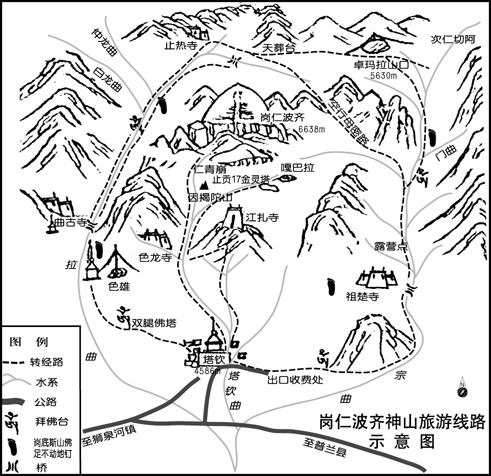 冈仁波齐转山示意图