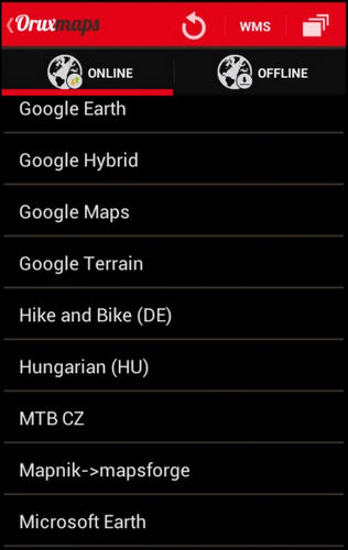 Oruxmaps切换在线地图